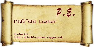 Plöchl Eszter névjegykártya